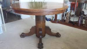 Antique Claw Foot Tiger Oak Table Tiger Oak Oak Table Clawfoot