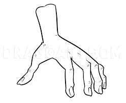 Coloring pages family joint family gather in living room. How To Draw Thing From Addams Family Step By Step Drawing Guide By Dawn Dragoart Com