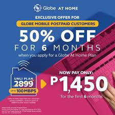 Globe Telecom 8211 50 Off Globe At Home Plan For First 6 Months At 1 450 Was 2 899 Globe At Home Globe Telecom House Plans