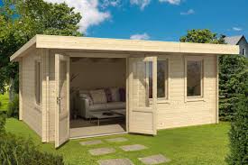 Gartenhaus G226 Inkl Fussboden 40 Mm Blockbohlenhaus Grundflache 16 16 M Pultdach