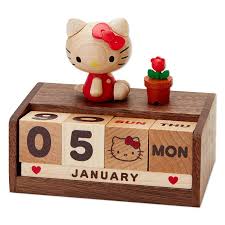 Hello Kitty Wood Wooden Desk Top Perpetual Calendar 2015 Sanrio Japan Sanrio Hello Kitty Hello Kitty Kitty