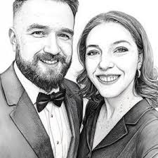 Hand-drawn Couple Portrait