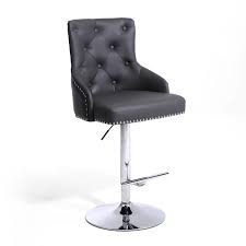 They come in a set of two. Grey Faux Leather Adjustable Bar Stool Rocco Furniture123