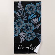 The best selection of royalty free beach floral vector art, graphics and stock illustrations. Black Blue Grey Floral Pattern Girly Flowers Queen Beach Towel Floral Pattern Grey Floral Black And White Beach