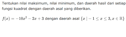 Fungsi kuadrat itu adalah pembahasan :misal : Tct167qxp7ekkm