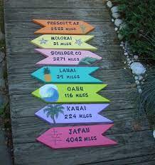 Personalized Wooden Signs Set Of 7 Custom Signs Directional Etsy Personalized Wooden Signs Beach Signs Beach Signs Decor