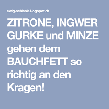Zitrone Ingwer Gurke Und Minze Gehen Dem Bauchfett So Richtig An Den Kragen Minze Bauchfett Zitrone