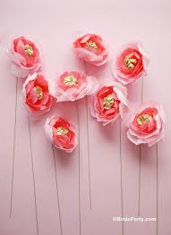Paper flowers diy is easier than you think. Diy Crepe Paper Flowers Bouquet Party Ideas Party Printables Blog