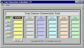 troy ounce conversion tool screenshot freeware files com