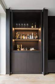 If This Was Closed Would It Look Nice In The Hall Contrast Better Than Just White Cupboard On White Home Cocktail Bar Modern Home Bar Home Bar Designs