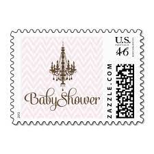 Pink Elegant Chandelier Baby Girl Shower Stamps Zazzle Com Elegant Chandeliers Girl Shower Stamp