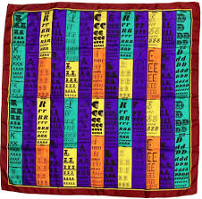 Karl Lagerfeld Multi Color Silk Letter Chart Design Scarf Wrap