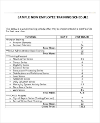 This employee training schedule template is linked to the employee training database and automatically calculates the total number of trainees for each assigned training topic. Employee Training Schedule Terat