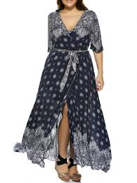 Plus Size Boho Print Flowy Beach Wrap Maxi Dress Plus Size Dress Plus Size Casual Dress Plu Plus Size Maxi Dresses Maxi Wrap Dress Flattering Plus Size Dresses