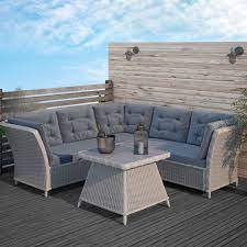 The natural rattan comes from palm trees in forests of malaysia, singapore and philippines. Grey Rattan Corner Sofa And Table Set Aspen Furniture123