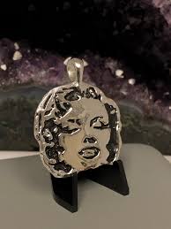 Custom Vintage OLD School Style Marilyn Monroe Impression Pendant in Solid  Sterling Silver!