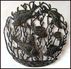 Handcrafted Haitian Metal Art Fish Wall Hanging Recycled Steel Drum 24 Haitian Metal Art Metal Fish Wall Art Metal Art Decor