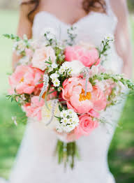 We were so surprised and excited to see this pretty pink and coral wedding on the wedluxe blog recently, but in case you missed it, we thought lyndsey's bridesmaids carried bouquets loaded with garden roses, calla lilies, dahlias and just the right amount of foliage. 35 Prettiest Peony Wedding Bouquets My Deer Flowers