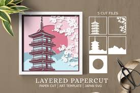 Download Layered Papercut Paper Cut Japan Svg