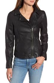 Caslon Leather Moto Jacket With Removable Hood Regular Petite Nordstrom Moto Jacket Leather Moto Jacket Jackets