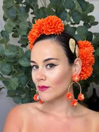 Pendiente Flamenca Soleá Naranja