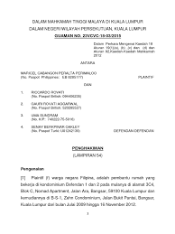 The borrower failed to comply with the terms of the settlement and was subsequently wound up by the kuala lumpur high court on a petition presented by a creditor of the borrower. Penghakiman Fitnah 1