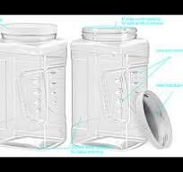 Amazon.com: ljdeals 1 Gallon Clear Plastic Storage Containers Grip Jars,  Wide Mouth Square Canisters, Pack of 2, BPA Free, Food Safe, Made in USA:  ...