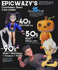 Epicwazy Commissions Full On Twitter After Many Requests I M Finally Opening Myself To Do 3d Models Commissions Kinda Nervous Tho Read My Commission Documentation Here Https T Co Oowlen7zht Dms Are Open Rts Are