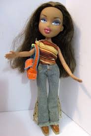 Bratz Doll Long Dark Brown Hair She Has Top Jeans Tan Boots Orange Bag Dark Brown Hair Tan Boots Bratz Doll
