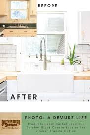 Kitchen By A Demure Life Butcher Block Countertops Southeastern Salvage Home Emporium In 2020 Butcher Block Countertops Kitchen Transformation Countertops