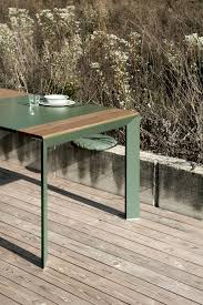 Kristalia Nori Extending Table Green Natural Wood Made In Design Uk Extending Table Furniture Design Outside Furniture