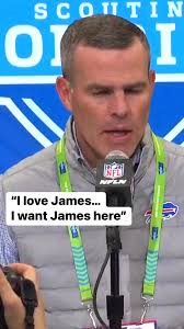 Buffalo Bills General Manager Brandon Beane was asked right away at the NFL  Combine about the James Cook contract talks. He said he loves James… and  wants James in Buffalo. #BillsMafia
