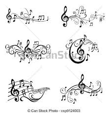 Black And White Music Notes Drawing Music Note Drawings Of Musical Notes Illustration In Vector Csp9124003 Search Clip Art Music Tattoos Free Art Prints Music Tattoo Designs
