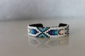 Bracelet Perles Tissees Motif Indien Style Navajo Bracelet Perle Bague Perle Bracelet En Perles
