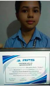 Congratulations!!! Dear Students, We are proud of you and feel very  fortunate that God has blessed our institution with the priceless talent  possessed by you. The Principal, RPSD, Ms.Ramanpreet Kaur and The