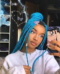 Pin By Mary Jordan On Cabelo In 2020 Box Braids Hairstyles Blue Box Braids Box Braids Hairstyles For Black Women