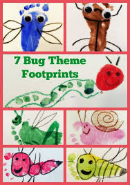7 Bug Theme Footprint Pictures Insect Crafts Baby Art Projects Ant Crafts