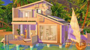 The Sims 4 Eco Livestyle Eco Beach House Speed Build Sims House Sims 4 House Design Sims 4
