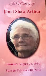 Bro Joe's mother Mrs. Janet Arthur passed away February 10, 2024 she was  such a beautiful Godly woman.. so thankful for the wonderful impact she  made