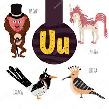 How many animals that start with u are on our list? Fun Animal Letters Of The Alphabet For The Development And Learning Of Preschool Children Set Of Cute Forest Domestic And Marine Animals With The Letter U Vector Illustration Stock Vector Image By C