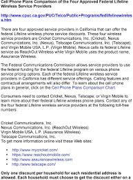 Cell Phone Plans Comparison Of The Four Approved Federal