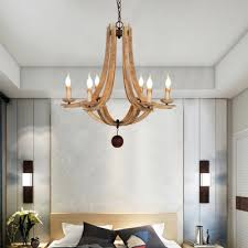 Rustic Empire Chandelier Lighting Wooden 6 Lights Pendant Light With Hanging Ball Takeluckhome Com