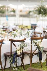 A Preppy Classic Navy White Nautical Wedding Every Last Detail Navy Blue Wedding Theme Wedding Chair Decorations Navy White Wedding