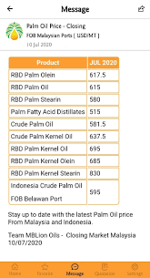 Palm oil analytics is an independent publisher of palm and lauric oil price, news, data and analytics covering major origin and destination markets. Pa Mblion Oleochemicals Malaysian Palm Oil Daily Prices Facebook