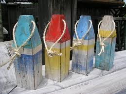 Decorative Buoy Wooden Buoy Three Color Stripe Lobster Etsy Beach House Decor Nautical Outdoor Decor Beach House Decor Diy