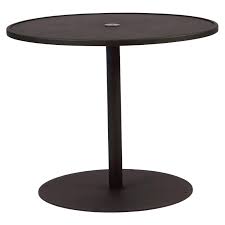 Find great deals on ebay for pedestal dining table. Woodard Solid Top Round Pedestal Patio Dining Table With Umbrella Hole Walmart Com Walmart Com