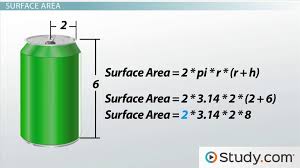 A cylinder has a radius (r) and a height (h) (see the picture below illustrates how the formula for the area of a cylinder is simply the sum of the areas of the top and bottom circles plus the area of a rectangle. Cylinder Definition Surface Area Volume Video Lesson Transcript Study Com