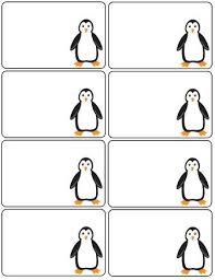 Penguin Tags Printable Name Tags Penguin Names School Labels