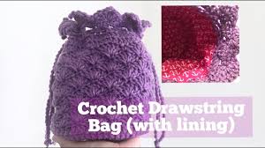 Weave drawstring through ch 1 spaces at rnd. How To Crochet Drawstring Bag With Lining Youtube