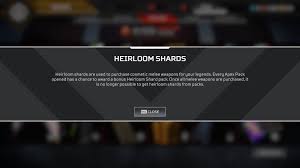 The only way to obtain heirloom shards is by opening apex packs. Apex Legends How To Get Heirloom Shards Slyther Games